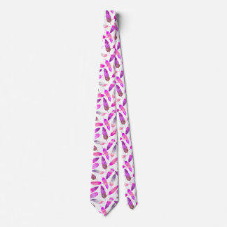 Gravata com penas de Flamingo Rosa