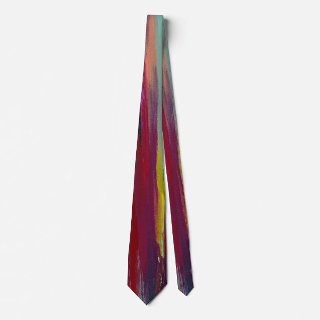 Gravata com Pincelada Abstrata em Negrito – Vermel (Frente)