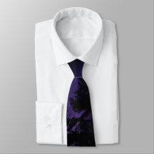 Gravata com Silhueta de Árvore Roxa Masculina