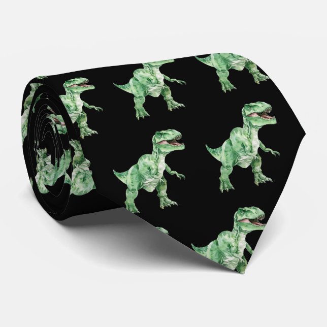Gravata com tema Tiranossauro Rex Dinossauro (Rolled)