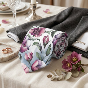 Gravata Combinação Floral Pastel