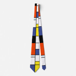 Gravata Composição A de Piet Mondrian - Arte Moderna Abstr