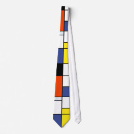 Gravata Composição A de Piet Mondrian - Arte Moderna Abstr