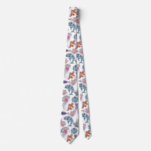 Gravata Composição de Aquarela Subaquático Série Design 2