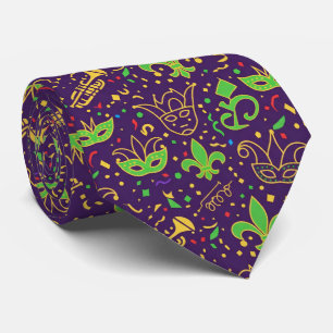 Gravata Confetti Kings Mardi Gras