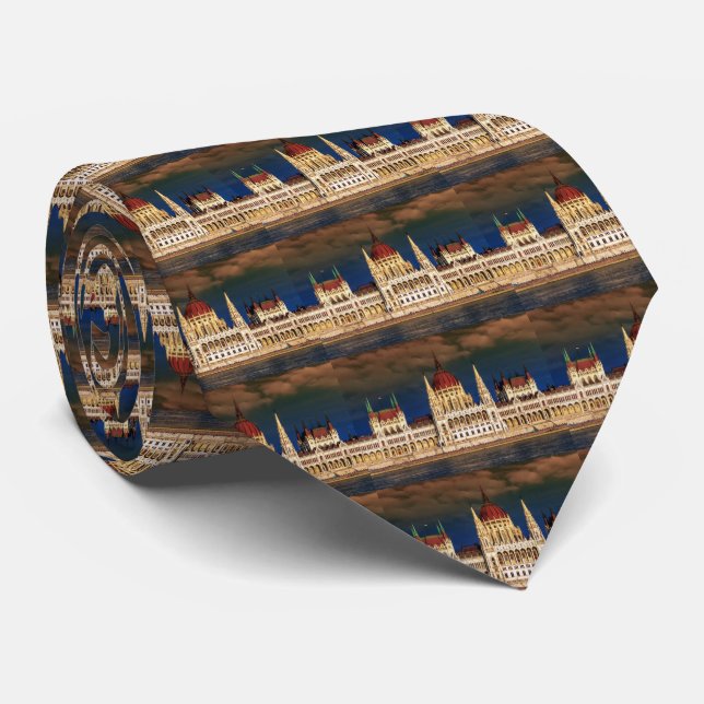 Gravata Construção húngara do parlamento em Budapest, (Rolled)