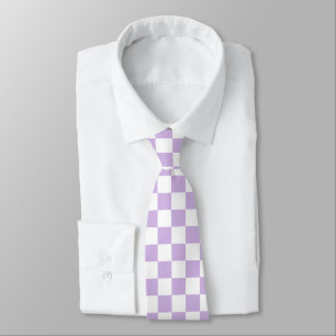 Gravata Controlo de Pastel Checkerboard Retro Lilac