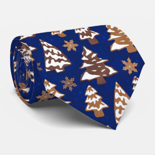 Gravata Cookies de pão de árvore Natal Azul