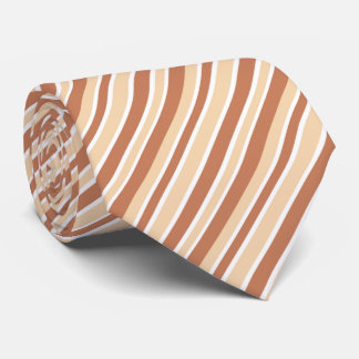 Gravata Cool brown white stripe pattern