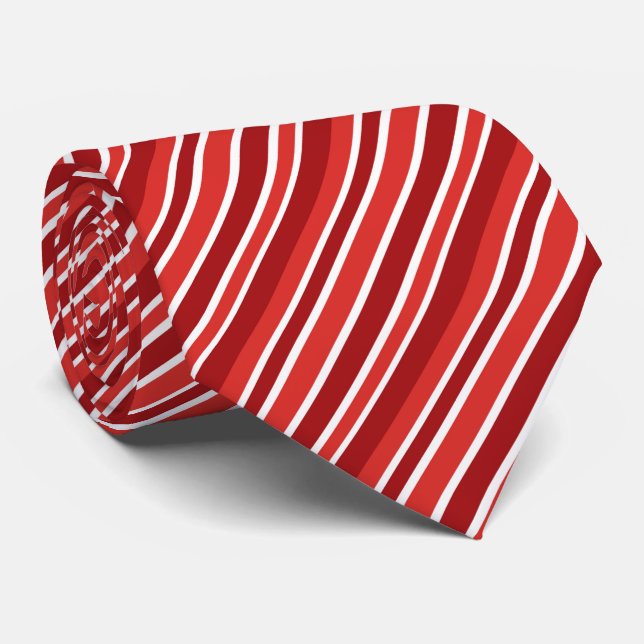Gravata Cool red white stripe pattern  (Rolled)
