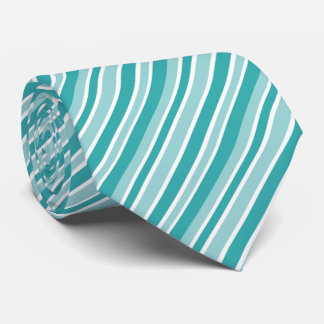 Gravata Cool teal white stripe pattern