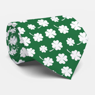 Gravata Cool tiled four leaf clovers Saint Patrick's Day 
