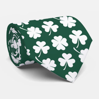 Gravata Cool tiled four leaf clovers shamrocks pattern 