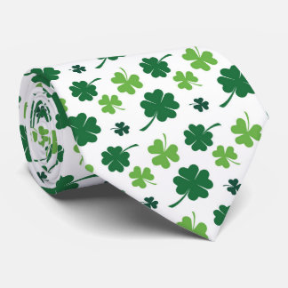 Gravata Cool tiled four leaf clovers shamrocks pattern 