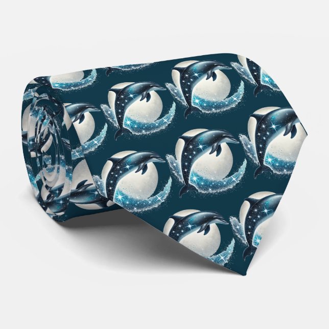 Gravata Cool tiled pattern dolphin (Rolled)