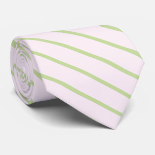 Gravata Coquete Chic Préppy Listras Rosa e Verde Pastel