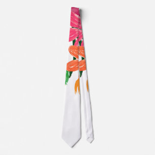 Gravata cor aquática de boho cor amarela Flores rosa borg