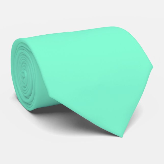 Gravata Cor Azul Aquamarine Sólido Simples (Rolled)