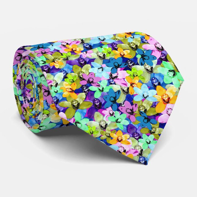 Gravata Cor Da Água Orquídea, (Rolled)