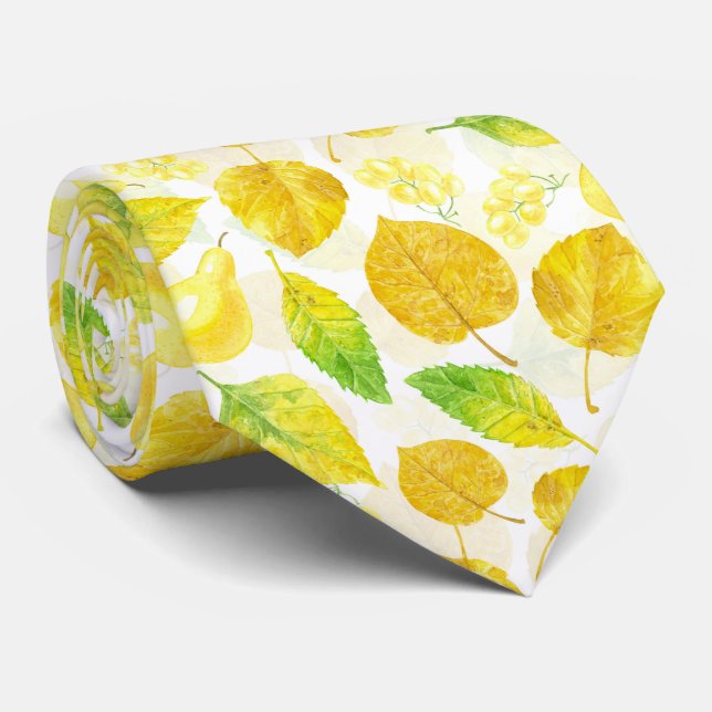 Gravata Cor d'água do padrão de outono (Rolled)
