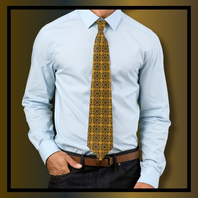 Gravata Cor damasco Dourada do Ornamentado Antiquado Vinta (Criador carregado)