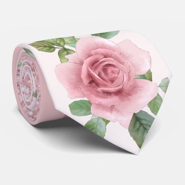 Gravata Cor-de-rosa-chic e brilho com ventilador Rosa (Rolled)