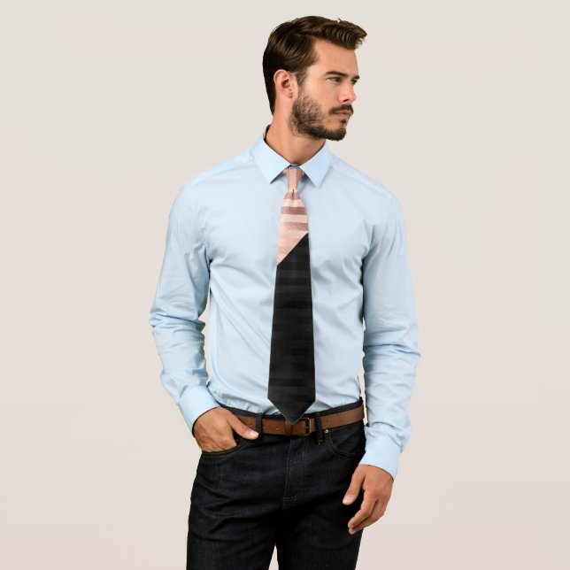 Gravata Cor-de-rosa-chic moderna Rosa Dourada Triângulo Pr (In Situ)