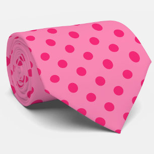 Gravata Cor-de-rosa quente no Design de padrão Bolinhas co