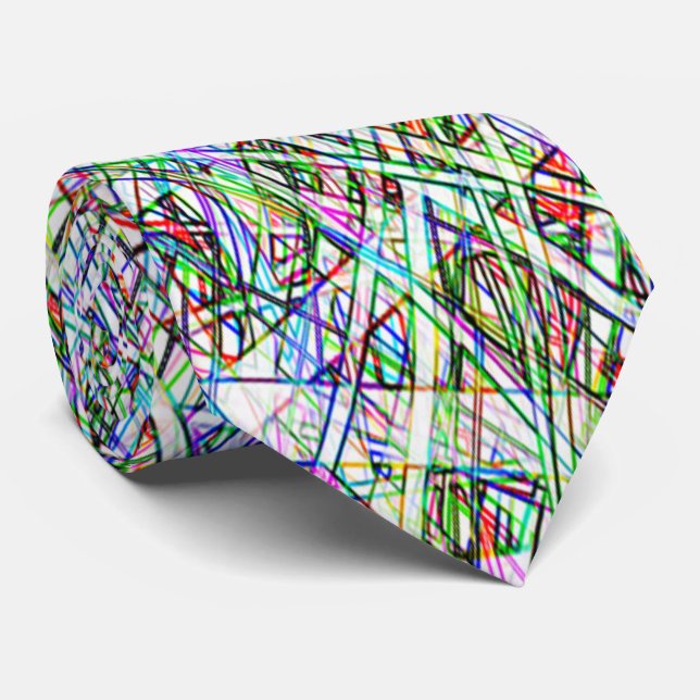 Gravata Cor Funky laço listrado (Rolled)