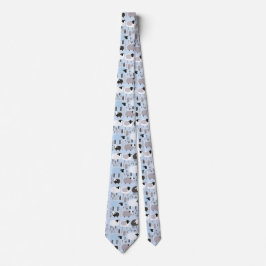 Gravata Cor Mínima de Azul de Pastel de Ovelhas Cuta Padrã