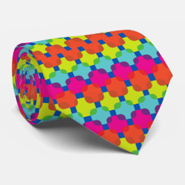 Gravata Cor mista colorida retrógrada com padrão vermelho-