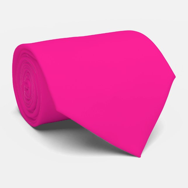Gravata Cor Rosa Escuro Sólido Simples (Rolled)