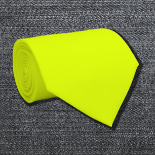 Gravata cor sólida amarelo fluorescente