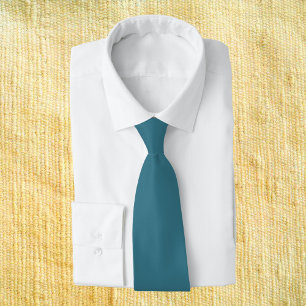 Gravata Cor Sólida Azul Teal