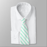 Gravata Cor Sólida da Faixa Verde da Coluna do Pastel<br><div class="desc">Cor verde-listrada de primavera claro e adorável. Simples e moderno estilo chic moderno e minimalista, estética pastel em delicada cor verde sólida. Decoração verde pastel, decoração estética verde pastel, cozinha verde pastel, cor verde pastel. Sala verde-primavera de-pastel, gravata de pescoço de homens. Clássica vintage retro pastel verde hortelã e padrão...</div>