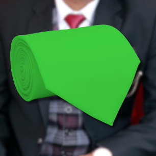 Gravata Cor sólida do Verde limão Neon Clássico