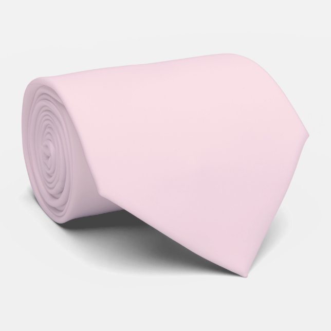 Gravata Cor Sólida Rosa Pálido (Rolled)