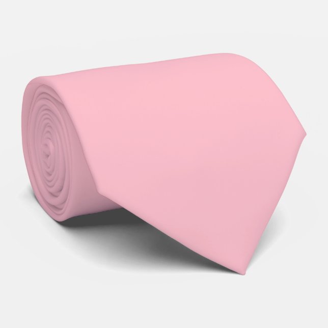 Gravata Cor Sólida Rosa Simples (Rolled)