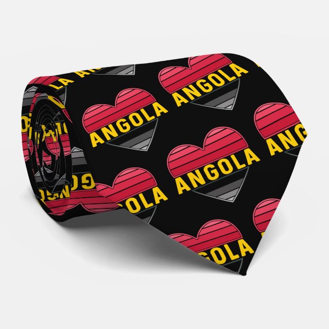 Gravata Coração Angolano, Eu Adoro Angola (Rolled)