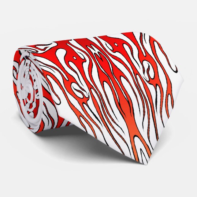 Gravata Coração do Namorados de Tatuagem Tribal - vermelho (Rolled)