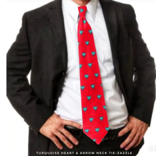 Gravata Coração e Seta Turquesa (Criador carregado)