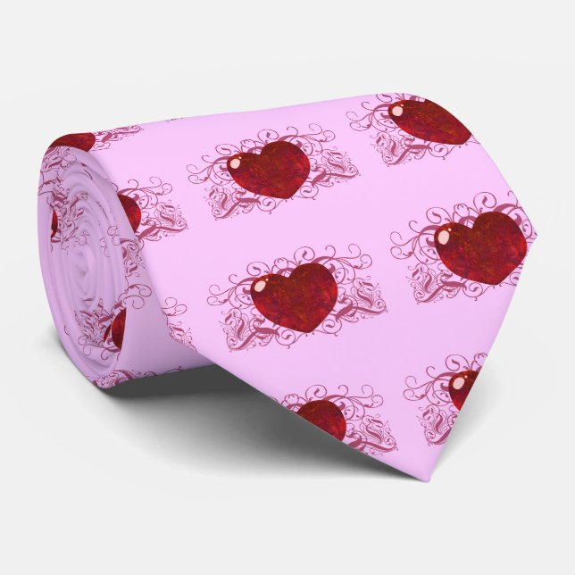 Gravata Coração Opal de Fogo (Rolled)