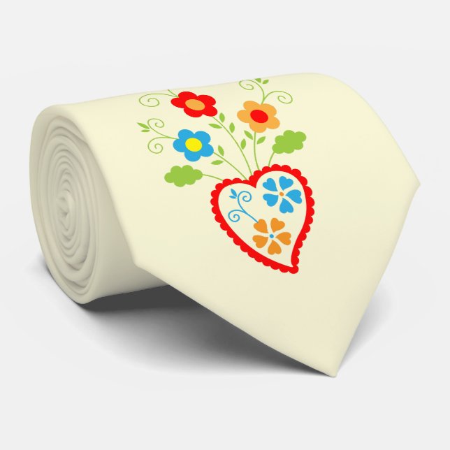 Gravata Coração romântico português (Rolled)