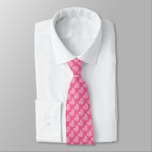 Gravata Corações cor-de-rosa corais, fundo cor-de-rosa