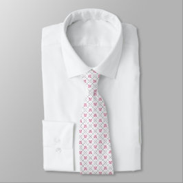 Gravata Corações Cor-de-Rosa Diamantes Brancos Padrão de A