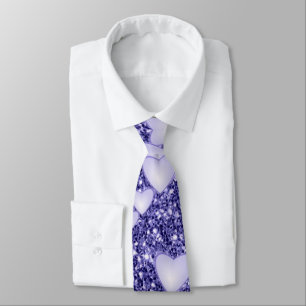 Gravata Corações em impressão de relva espumante, azul