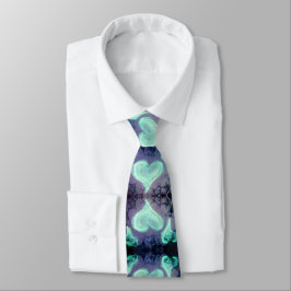 Gravata Corações Mindful EleART Blue Neck Tie