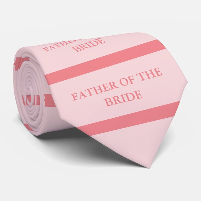 Gravata Coral Rosa Strike Padre de BRIDE/Pescoço GROOM (Rolled)