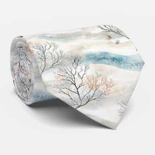 Gravata Coral Texturizado em Aquarela em Laranja e Azul Ar