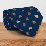 Gravata Corantes De Bebê Cute Monogramados<br><div class="desc">Um bebê bonito tem um padrão na gravata azul escura do pescoço design com um monograma. Você pode personalizar o monograma facilmente ou escolher a cor de sua própria escolha usando a ferramenta design.</div>